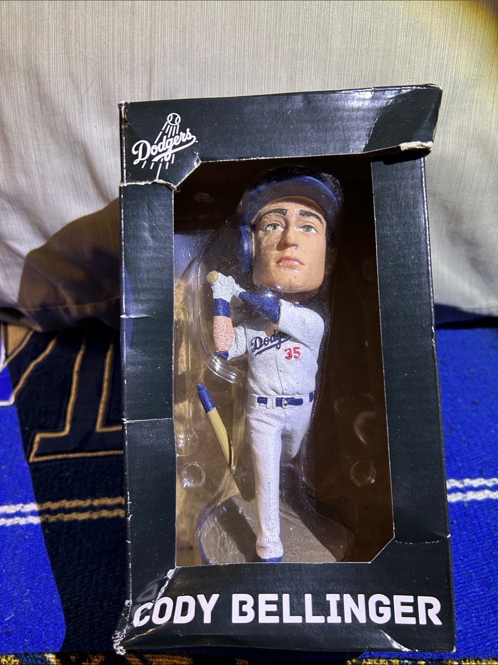 Dodgers Cody Berlinger White and Blue Baseball Player Bobblehead